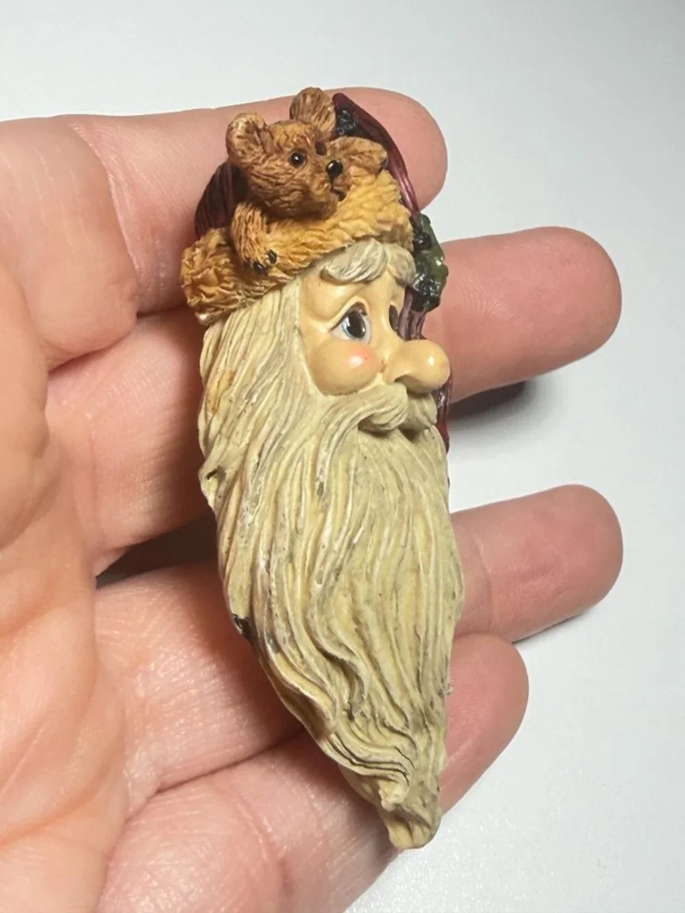 Boyds Bears Santa Resin Vintage Brooch 2.5 inches